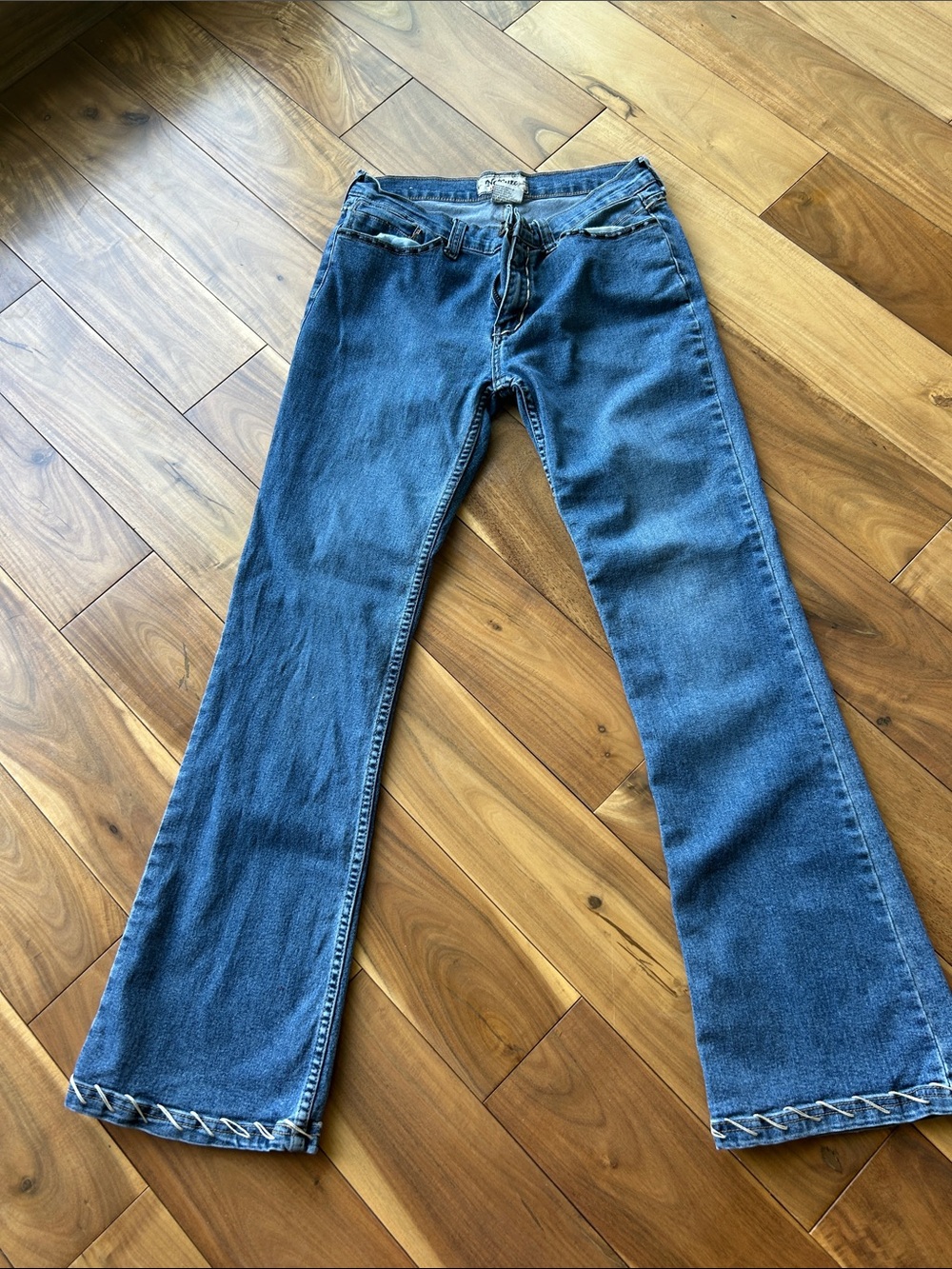 Women's Blue Flared Jeans - Classic Wide Leg